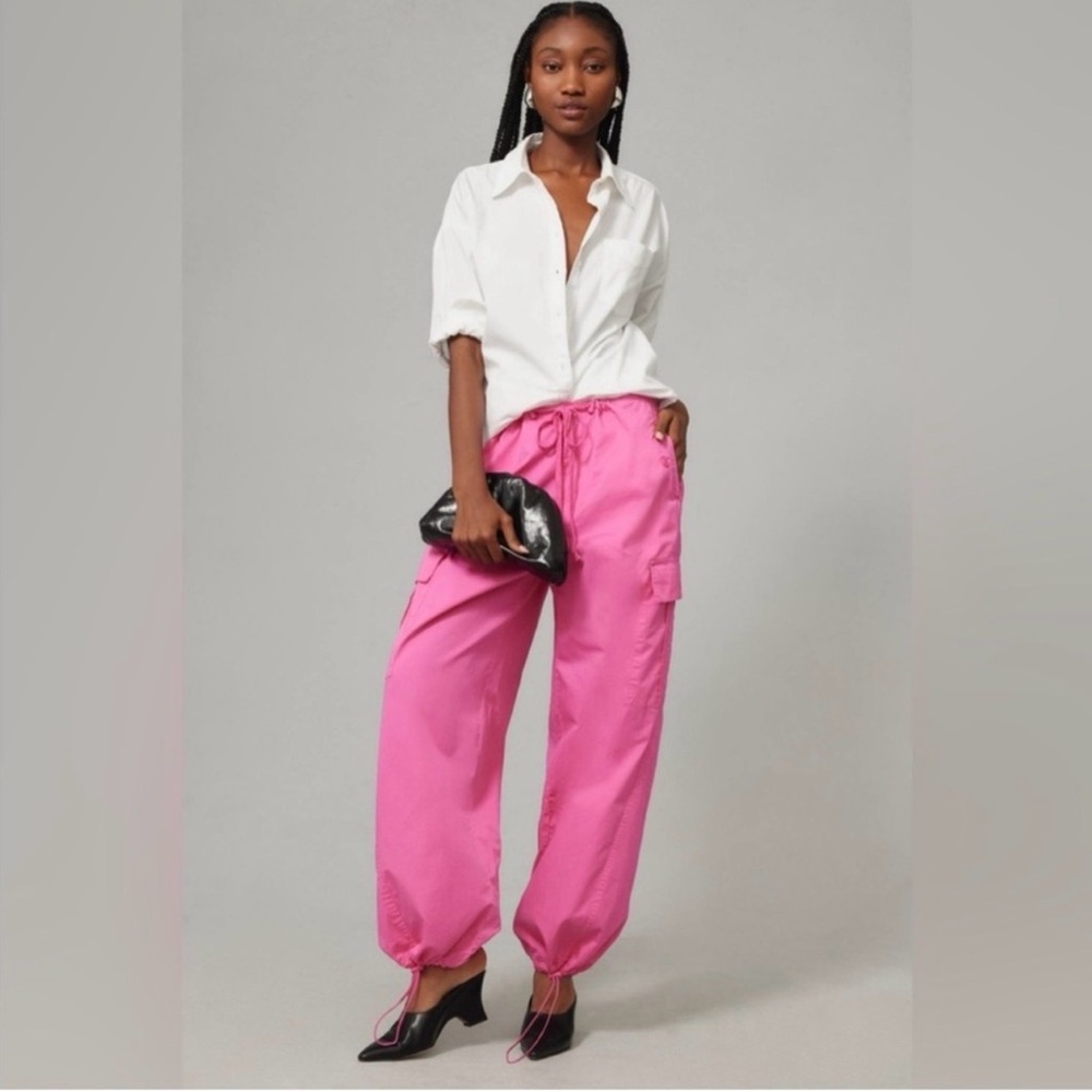 GOOD AMERICAN Good Parachute Pants in Malibu Pink - size XLarge - NWT